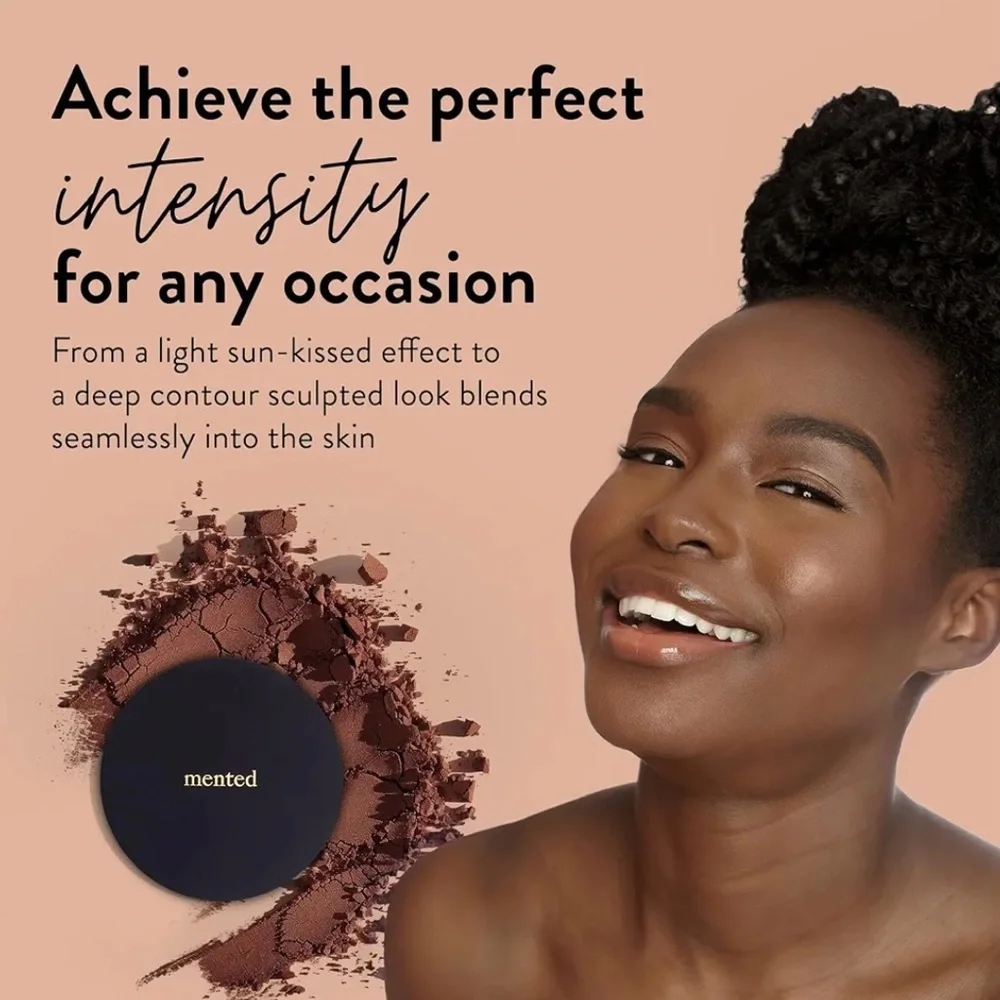 Mented Cosmetics Brown “Out of Office”Shade Bronzer Matte Pigmented Compact -NIB